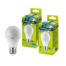 Лампа светодиодная LED-A60-10W-E27-4500K грушевидная ЛОН 172-265В Ergolux 12149