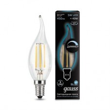 Лампа светодиодная LED 5Вт 230в, E14 Filament белый, dim свеча на ветру, Gauss