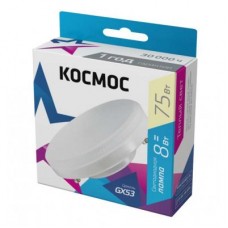 Лампа светодиодная 8Вт 220В GX53 3000К КОСМОС Lksm_LED8wGX5330C