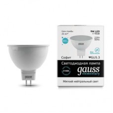 Лампа светодиодная LED 9Вт 230в,GU5.3,MR16 белый Elementary Gauss