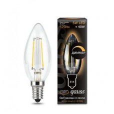 Лампа светодиодная LED 5Вт 230в,E14 Filament теплый,dim свеча Gauss