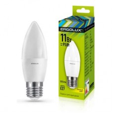 Лампа светодиодная LED-C35-11W-E27-3K Свеча 11Вт E27 3000К 172-265В Ergolux 13621