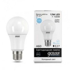 Лампа светодиодная LED 12вт 230в, Е27, дневной, A60 Gauss Elementary