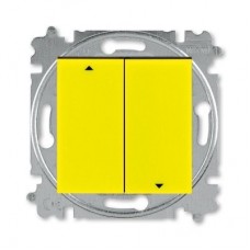 Выключатель жалюзи 2-кл. Levit с фиксацией клавиш желт./дым. черн. ABB 2CHH598945A6064