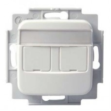 Розетка телекоммуникационная Jussi RJ45 + RJ45 без разъемов (Kingston) бел. ABB 2TKA002182G1