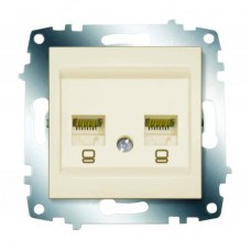 Механизм розетки комп. 2-м Cosmo (RJ45 CAT.6 + RJ45 CAT.6) крем. ABB 619-010300-248