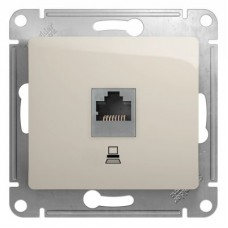 Механизм розетки комп. 1-м Glossa RJ45 кат.5е молочн. SchE GSL000981K