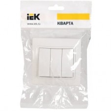 Выключатель 3-кл. СП КВАРТА 10А IP20 бел. ИЭК EVK30-K01-10-DM